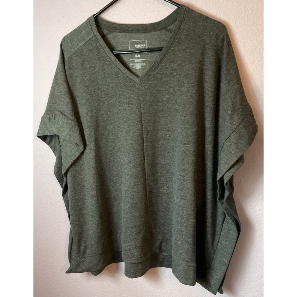 Sonoma Gray Sweatshirt Poncho Size S-M Small Medium